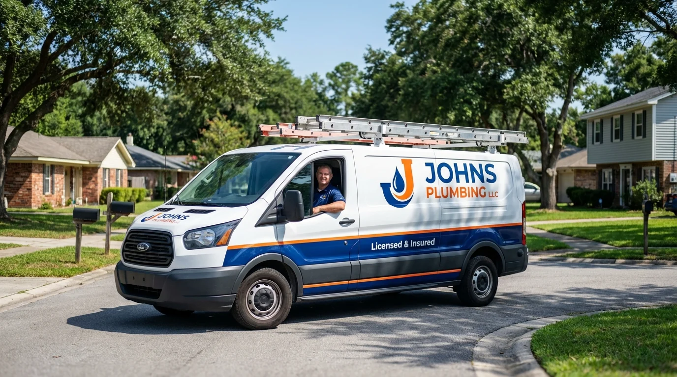 Johns Plumbing LLC service van in Manahawkin, NJ
