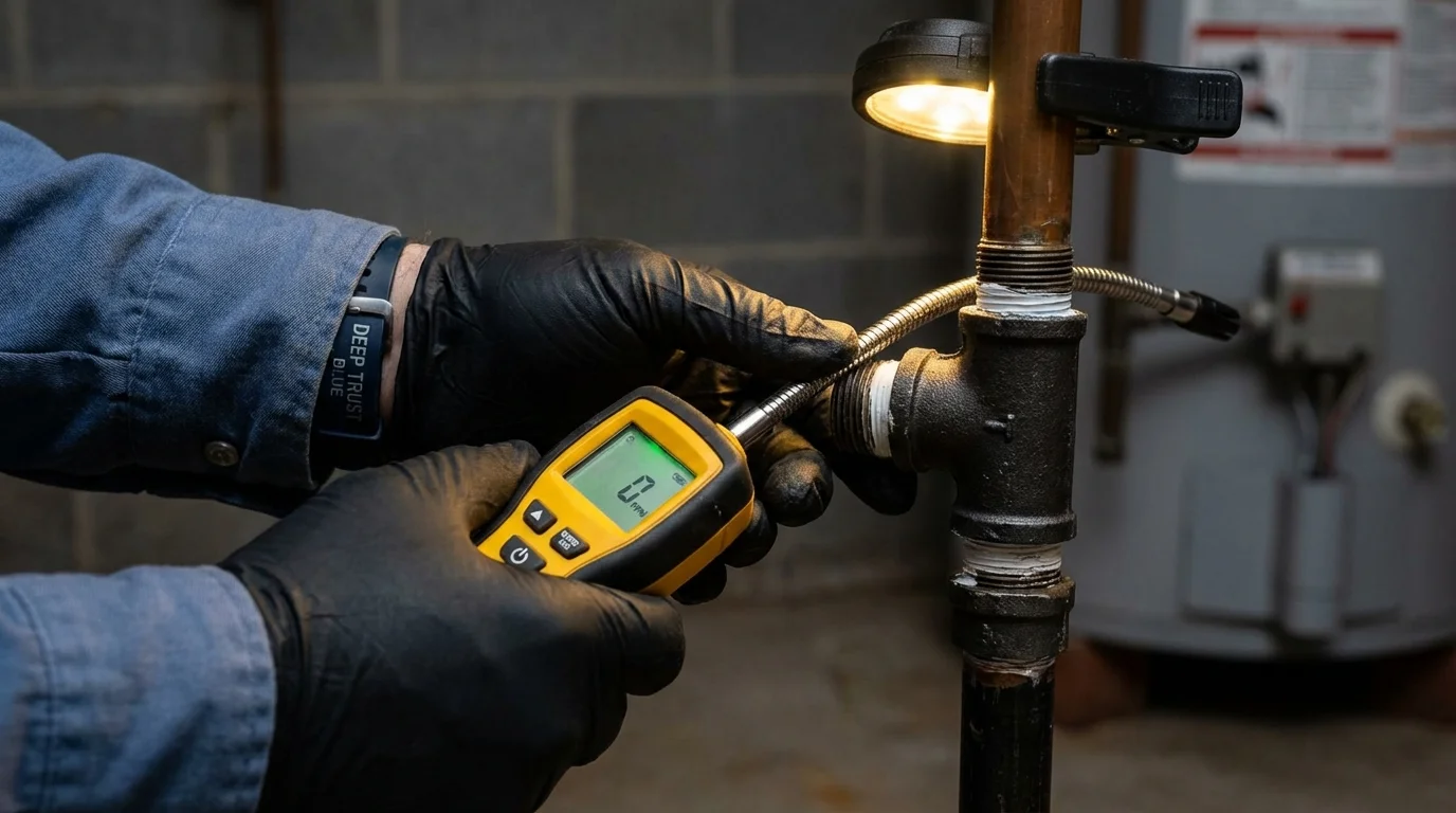 Gas leak detection with electronic sniffer by Johns Plumbing LLC in Manahawkin