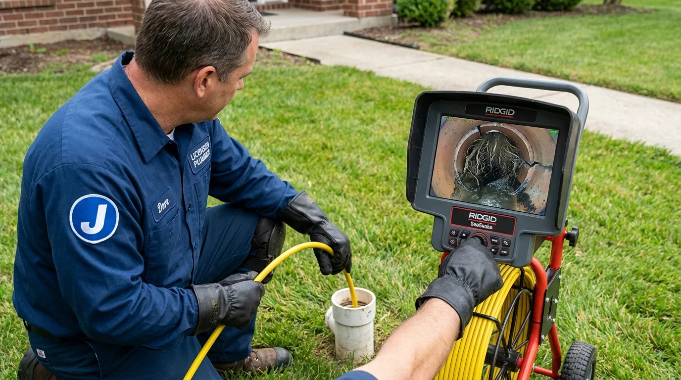 Sewer camera inspection being performed by Johns Plumbing LLC in Manahawkin